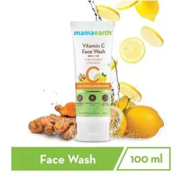 MAMAEARTH Vitamin C Face Wash for Skin Illumination | Gentle & Hydrating Dead Skin Exfoliator with Turmeric | Sulfate & Paraben Free