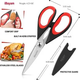 Kitchen Scissors All Purpose Heavy Duty, Kitchen Utensils Set, Stainless Steel Cooking Utensils Gadgets, Meat Poultry Food Shears Dishwasher Safe Util