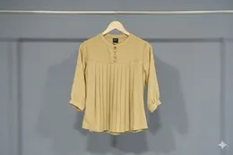 Elegant Pleated Long Sleeve Cotton Short Top | Stylish Office & Casual Wear