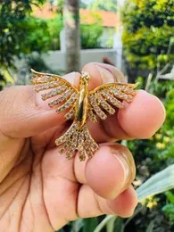 Gold Plated Fashionable New Arrival Eagle Pendant with Stone for Women