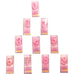 Happy Birthday Party Pink Number Candle / Cake Decoration