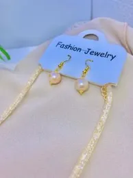 Gold Plated Diamond filled Necklace With Pearl Earrings Set with Earrings.