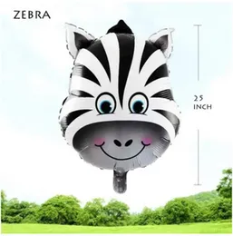 25" Inch Giant Safari Animal Theme Foil Balloon - 6 Large Animal Head Designs for Party Decorations, Jungle Theme