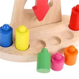 Montessori Wooden Balance Beam Scale Toy Kids Balancing Game Set