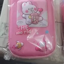 The world(pink) 3D Pencil Case EVA Storage Box Lovely Pink Unicorn and  Cartoon Pen Bag For School students.