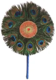 Rollyware Natural Peacock Feather More Pankh Fan Tails Original Full Length Laddu Gopal Handmade Morpankh Peacock Feather Dress, Pack of 2 SAM
