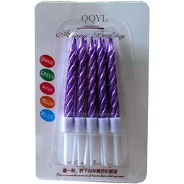 10 Pcs Spiral Birthday Candles for Cakes - Gold / Silver / Red / Rose Gold / Multicolor / Purple Cake Decorations for Birthdays, Weddings and Other Oc