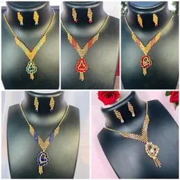 Silver, gold, red, maroon color cute, beautiful necklace with fixed white stone for women and girl