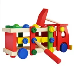 Reassembly Screw Car Intelligence Wooden Toy with Screw Driver & Hammer 36 Pieces Educational Toys for Kids