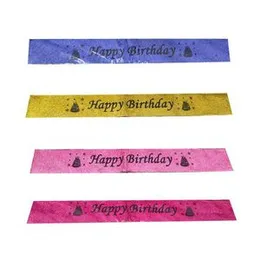 Happy Birthday Shine Glitter Sash Party Strap Multi Colour