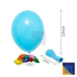 100 Pieces | 10 Pieces Party Balloons Premium Quality Air Balloons with Assorted Colors for Events and Birthdays.