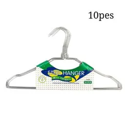 Set of 10 High-Quality Silver Hangers - Space-Saving and Durable Metal Hangers for Your Closet
