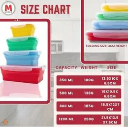 Collapsible Silicone Food Containers with Lid 4pcs