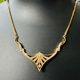 Gold plated Hight quality beautiful Drop type design necklace with white stone for girl and women [ free box ]