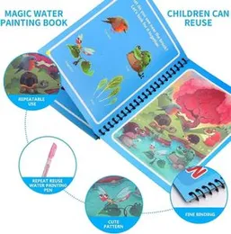 Reusable Water Coloring Books for Toddlers, Magical Water Drawing Montessori Toys Coloring Book Sensory Early Education Toys Boys Girls Gift