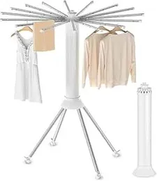 Octopus Clothes Drying Rack, Foldable Drying Rack with Adjustable Drying Rods and 4 Pulleys, Aluminum Clothes Hanger for Home Outdoors and Bedroom Use
