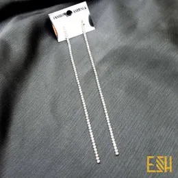 Silver Stylish Look 16mm Snack Theme New Earring With White hanging chain earring