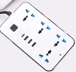 Multi Plug Wire Code With 3 USB 4 Power Socket with 2M Cable AC Power Socket UK Plug