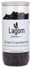 Lagom Gourmet Dried Cranberries 500g | Gluten Free | Vegan | Plant Based | Non GMO | Cranberry Dry Fruit