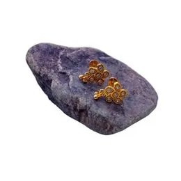 Gold Plated Flower  Stud  Stone Earring For Women.