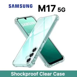 Samsung Galaxy M17 Shockproof Clear Case - Transparent Protective Back Cover with Bumper Protection, Anti-Yellowing, Slim Fit Silicone Soft TPU Case