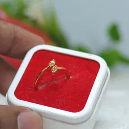 Gold Plated Beautiful ring With White Stone For Women