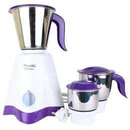 Preethi Crown Pro 500W Mixer Grinder with 3 Stainless Steel Jars - Powerful Blending for Kitchens, 500 Watt, Compact, Durable, High-Speed Grinding