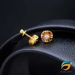 Gold Plated Persian Turquoise 18k Gold Cocktail Earring With Color Stone   Fashion Stylish Rich Look Earring For Women.