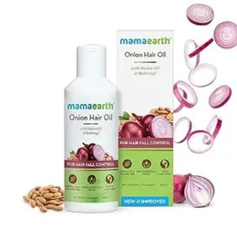 Mamaearth Onion Hair Oil | Natural & Organic Anti Hair Loss & Hair Fall Control Oil with Redensyl | for Color Treated & All Hair Types - 100ml