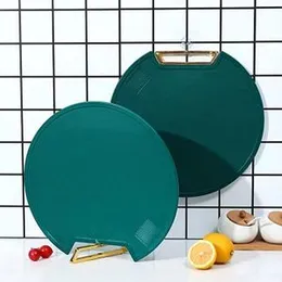 Heavy Duty Plastic Vegetable Chopping Board, Fruit Cutter, Circle Double Side Meats Chopper Board, Safe Durable Round Cutting Serving Chopping Board w