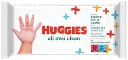Huggies All Over Clean Baby Wipes -56  Gentle, Fragrance-Free, Hypoallergenic, 100% Natural Fibers, 99% Pure Water - Ideal for Sensitive Skin Huggies