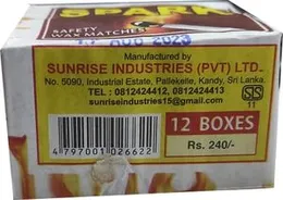 Spark Safety Wax Matches Box