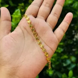 Gold Plated Beautiful Round Type Machine Cut Bracelet for Women & Girls