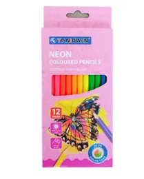 12 Colours Neon Coloured Pencils - 3mm Bigger Lead Bright Smooth Neon Colour Tone Pencils