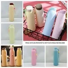 AquaRidgeâ¢ Rib Striped Glass Water Bottle â 420ml