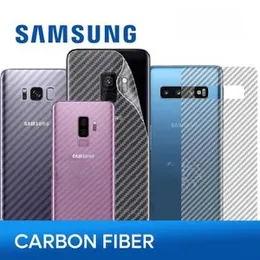 Carbon Fibre back sticker For Samsung Galaxy S6 Edge S7 S7 edge S8 S8 Plus S9 S9 Plus Note 8 Note 9 Mobile Phone Back Skin Rear Protective Sticker