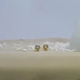 Gold Plated Stylish Round Triangle Stone  Stud Earrings For Women.