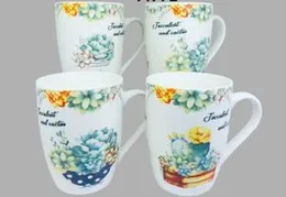 Wild Flowers White Ceramic Coffee Cups & Mugs | 6-Piece Kitchen Porcelain Set, Dishwasher Safe