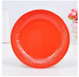 10 Pcs Plain Colour Paper Plates (7 inch / 9 inch) - Disposable Party Paper Plates for Birthday, Wedding Parties