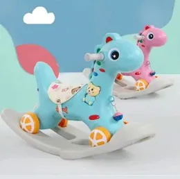 Rocking Horse 2-in-1 Plastic Multi-Functional Slide for Kids Aged 2-4 Years Home Playground Swing Chair