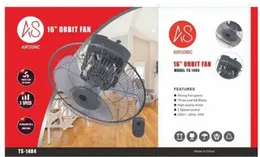 Airsonic 16â³ Orbit Fan TS-1404 3 Blade Powerful Copper Motor 3 Speed Oscillating Heavy Base Bedroom Living Room