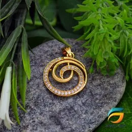 Gold Plated Typhoon With Stones Pendant for Women
