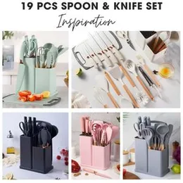 19 PCS Kitchenware Set Spoon & Knife Holder