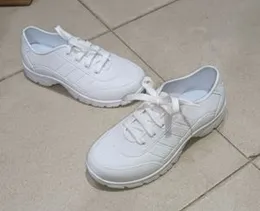 Girls Lace up waterproof School Shoes White