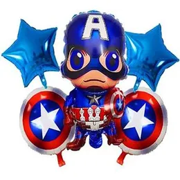 5 Pcs Foil Ballons Captain America Birthday Party Decoratings
