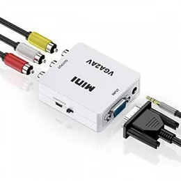 VGA to AV Mini Converter Scaler Adapter Support 1080P VGA2AV Converter PC to TV HD Computer to TV