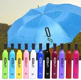 Creative  Wine Bottle Umbrella 3 Folding Sun-rain UV Mini Umbrella For Women Men Gifts