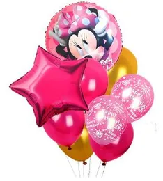 9 Pcs Foil Balloons Minnie Mouse Birthday Party Decorations