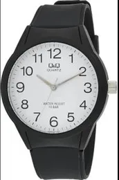 Q&Q Watch for Women, Quartz Movement, Analog Display, Black silicon Strap