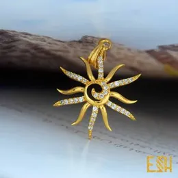 ESH Stylish Rich Look Good Quality Gold Plated Octopus Theme Fixed Stone Pendant for Women